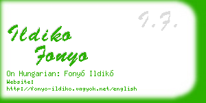 ildiko fonyo business card